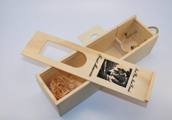 Woodhaid  Wine Box with Sliding Lid and Viewing Window for Displaying Bottle Labels - Image 2