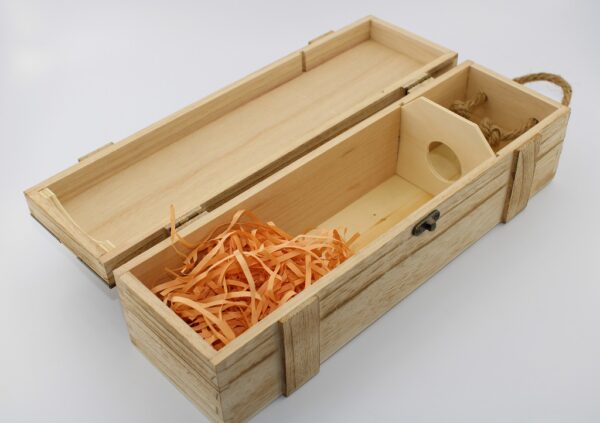 Woodhaid Antique-Style Rectangular Wine Box – Handmade Wood Packaging - Image 5