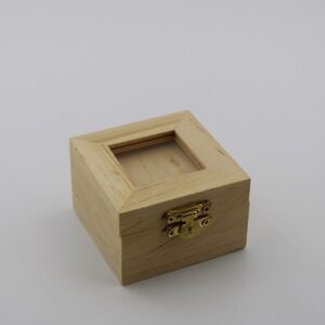Woodhaid  Small Wooden Jewelry Box with Hinged Lid and Photo Display