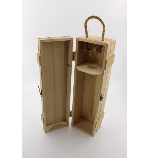 Woodhaid Antique-Style Rectangular Wine Box – Handmade Wood Packaging - Image 2