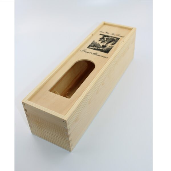 Woodhaid  Wine Box with Sliding Lid and Viewing Window for Displaying Bottle Labels - Image 4
