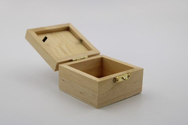 Woodhaid  Small Wooden Jewelry Box with Hinged Lid and Photo Display - Image 2