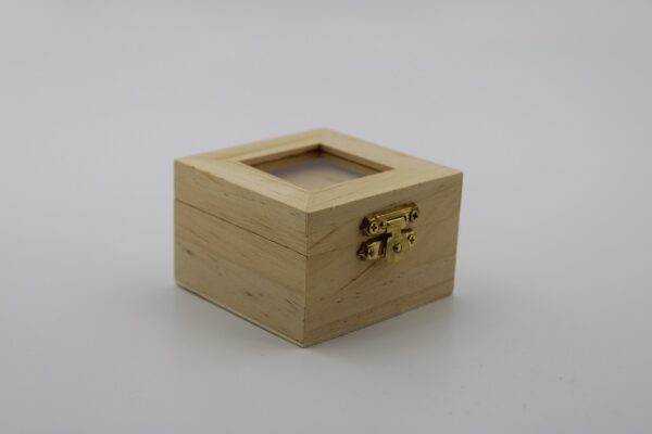 Woodhaid  Small Wooden Jewelry Box with Hinged Lid and Photo Display - Image 3