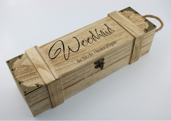 Woodhaid Antique-Style Rectangular Wine Box – Handmade Wood Packaging - Image 6