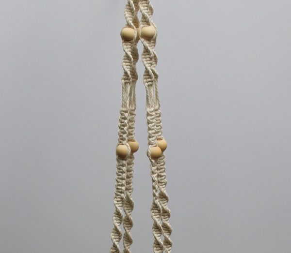 Woodhaid Plant Hanger Macrame with Wooden Base - Image 5