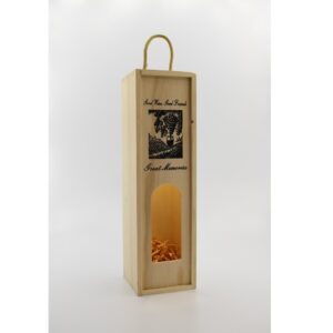 Woodhaid  Wine Box with Sliding Lid and Viewing Window for Displaying Bottle Labels