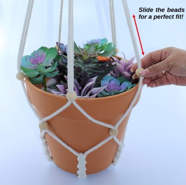 Adjustable Macramé Plant Hanger for Medium and Large Pots - Image 6