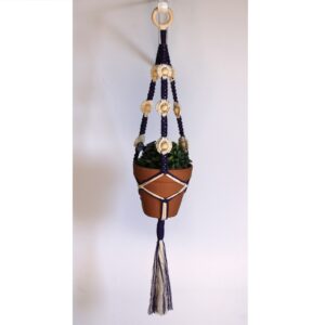 Charming Macramé Plant Hanger – Two Colors - 9 Flowers