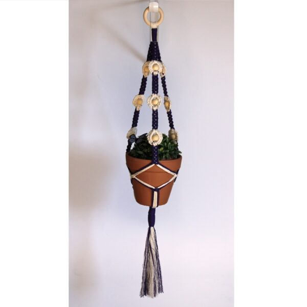 Charming Macramé Plant Hanger – Two Colors - 9 Flowers