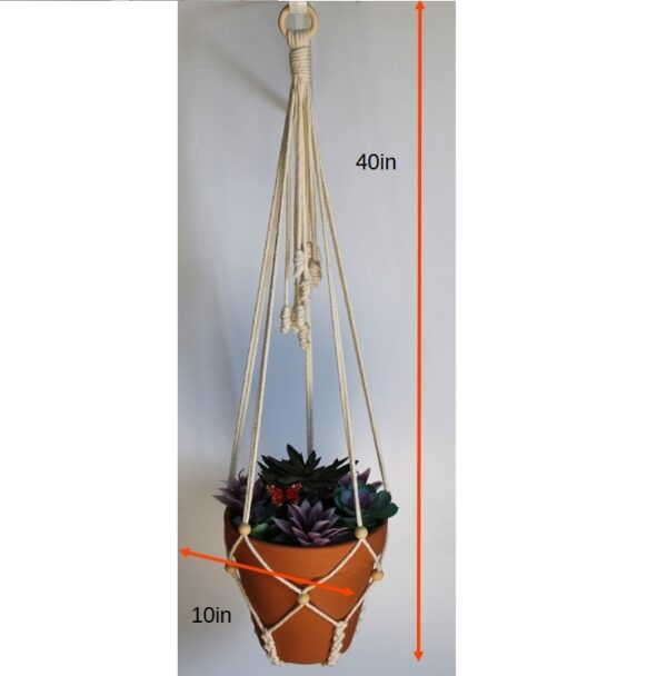Adjustable Macramé Plant Hanger for Medium and Large Pots - Image 3