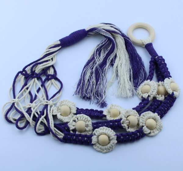 Charming Macramé Plant Hanger – Two Colors - 9 Flowers - Image 2