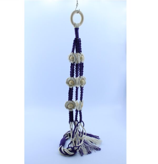 Charming Macramé Plant Hanger – Two Colors - 9 Flowers - Image 3