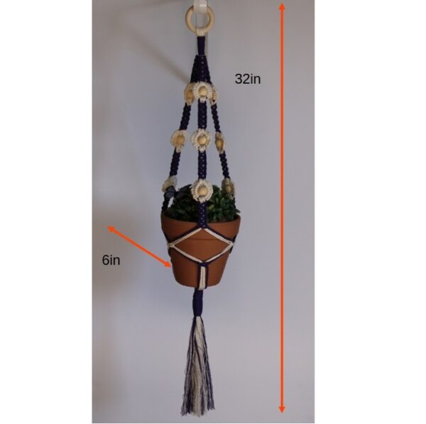 Charming Macramé Plant Hanger – Two Colors - 9 Flowers - Image 4