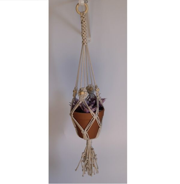 Plant Hanger with Flowers and Chinese Crown Knot - Image 3