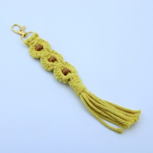 Handcrafted Macramé Three Flowers Keychain