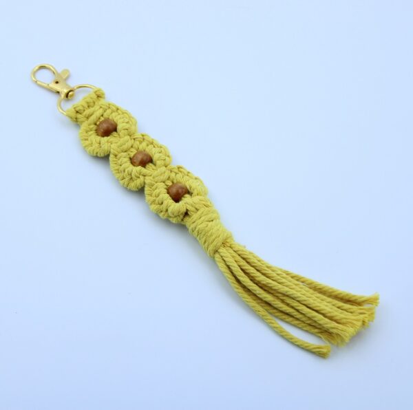 Handcrafted Macramé Three Flowers Keychain