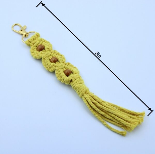 Handcrafted Macramé Three Flowers Keychain - Image 10