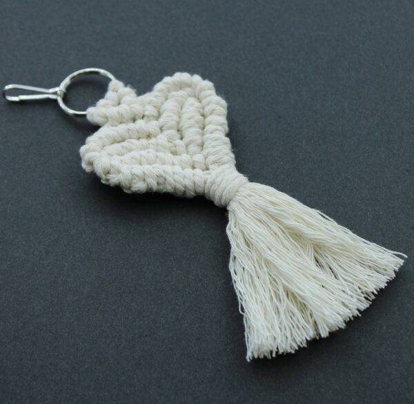 Handcrafted Macramé Love Heart Keychain - Image 6