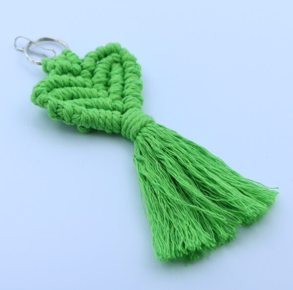 Handcrafted Macramé Love Heart Keychain - Image 2