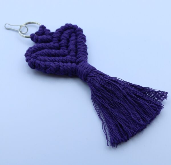 Handcrafted Macramé Love Heart Keychain - Image 3