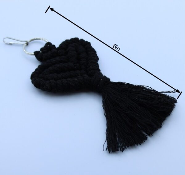 Handcrafted Macramé Love Heart Keychain - Image 5