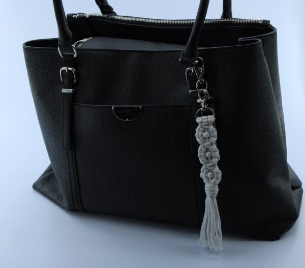 Handcrafted Macramé Three Flowers Keychain - Image 11