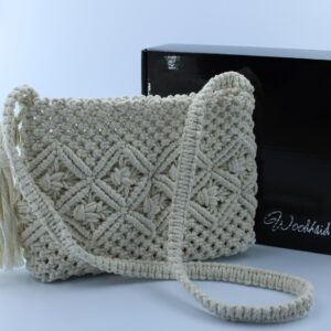 Handcrafted Macrame Shoulder Bag – Boho Cotton Crossbody